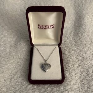 Helzberg Diamonds 14K White Gold Heart Pendant Necklace